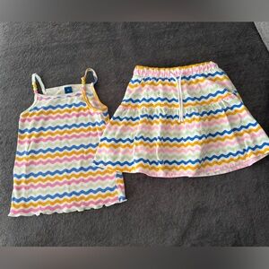 Colorful Chevron Zig Zag Tank Top and Skirt Set 3T